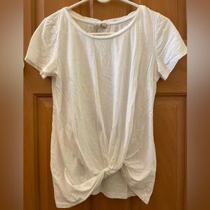 White Tie-Front Tee